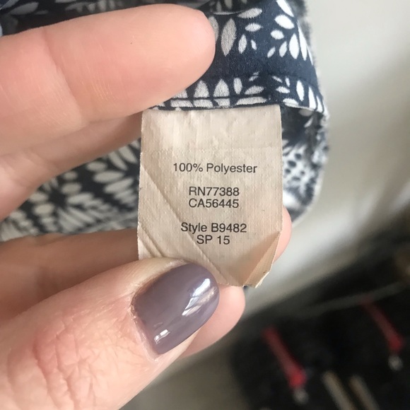 J. Crew Printed Tuxedo Cami Top in Navy and White - Picture 4 of 6